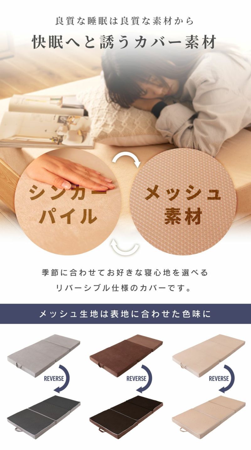 三つ折り高反発マットレス（シングル）