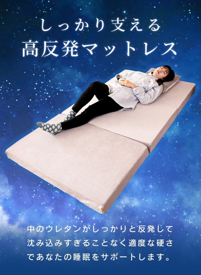 三つ折り高反発マットレス（シングル）