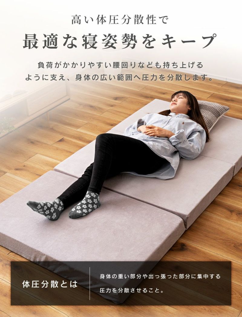 三つ折り高反発マットレス（シングル）