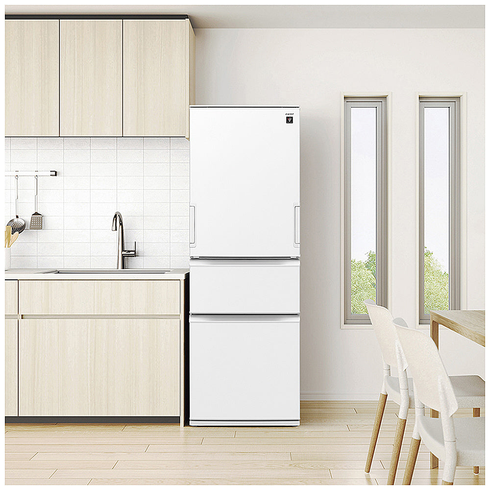 【SHARP】冷蔵庫374L  シルキーマットホワイト